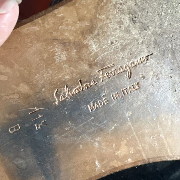 SALVATORE FERRAGAMO Brown Leather Cap Toe Oxford Shoes Men's Size 11.5 B Italy - Picture 10 of 16